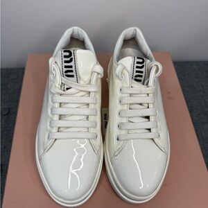 Miu Miu Glossy White Men's Sneakers